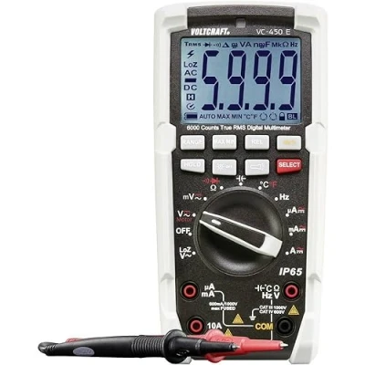 Image de Multimètre VOLTCRAFT VC 450 E numérique protégé contre les projections d&#039;eau (IP65) CAT III 1000 V, IV 600 V Affich