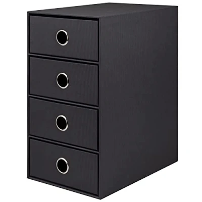 Image de Rössler Papier 1524452704 S.O.H.O. Boîte à 4 tiroirs pour DIN A5, avec trou de poignée, noir, 250 x 175 320 mm, 1 pièce