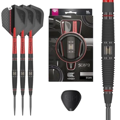 Image de Target Darts Scope Steel Tip Swiss Point Darts, 90% Tungsten Dart Set, Barrel 04 24G Jeu de fléchettes à Pointe en Acier, Professionnel avec Pointes suisses et Outils