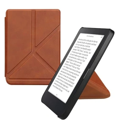 Image de kwmobile Étui Compatible avec Kobo Clara 2E Coque à Rabat magnétique Tablette eReader Similicuir Marron