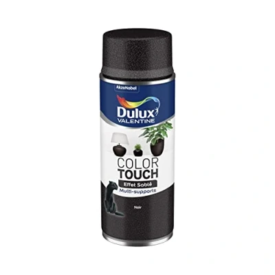 Image de Dulux Valentine Peinture Intérieure et Extérieure Aérosol Color Touch Effet Noir Sablé 400ml