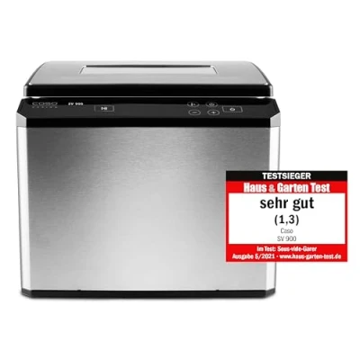 Image de CASO SV900 cuiseur sous vide, cuisson parfaite vide au bain marie pour jusqu&#039;à 5 portions, basse température 30C à 90C par paliers de 0,1C
