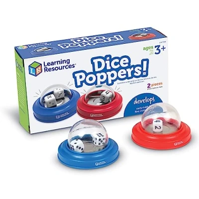 Image de Learning Resources Lanceurs de dés (jeu 2) un moyen drôle et facile lancer les pour jeux activités maths, à partir 3 ans