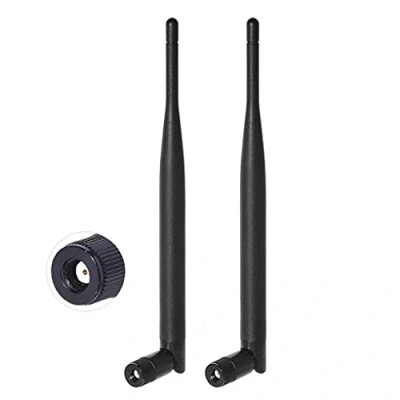 Image de Bingfu Antenne WiFi 6dBi MIMO RP SMA Bi Bande 2.4GHz 5.8GHz Omnidirectionnelle pour Carte Mere ASUS MSI Gigabyte ASRock Biostar PC Caméra Sécurité IP Routeur PCIE Réseau sans Fil,2 Paquets