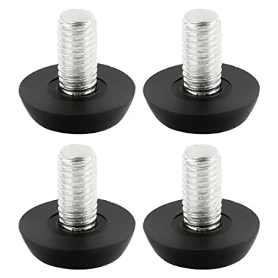 Image de sourcing map 4pcs Pieds de Nivellement Meuble Réglable Pied Patin Jambe Table Chaise Protection Plancher Glisse 8 mm Filetage 23 Base Dia Noir