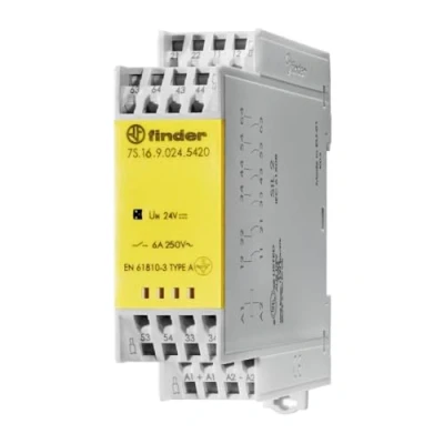 Image de finder 7S.16.9.024.5420 Relais Industriel Tension nominale: 24 V/DC Courant de Commutation (Max.): 6 A 4 NO (T), 2 NF (