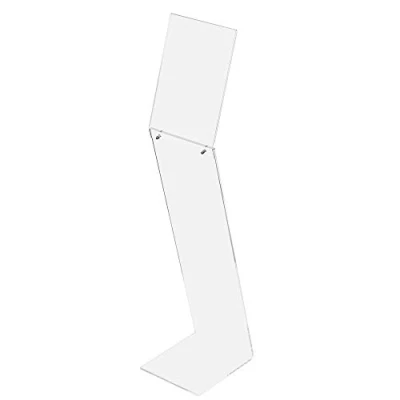 Image de Exacompta Réf. 82058D 1 Présentoir sur pied avec affichette A4 portrait Dimensions 210 x 900 mm PMMA (acrylique)pour supports d&#039;accueil, information Couleur Cristal