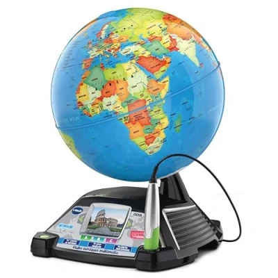 Image de VTech Globe terrestre interactif multimédia. 11 catégories de contenu à explorer. avec des vidéos BBC. 30x38,1x30,5 cm