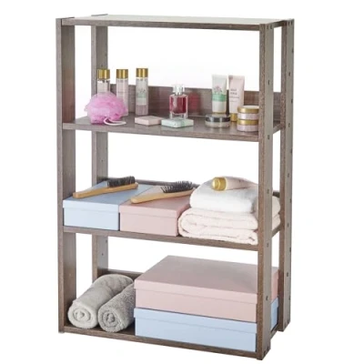 Image de Iris Ohyama, Bibliothèque, Meuble de rangement à 3 Niveaux, Étagères ajustables tous les 14 cm, Stable, Industriel, Montage Facile, Salon, Entrée, Chambre, Bureau Open Wood Rack OWR 600 Marron