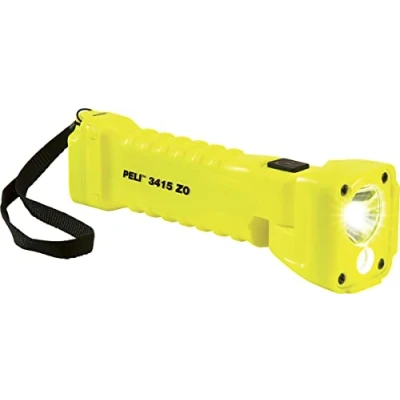 Image de PELI 3415MZ0 ATEX Zone 0 Lampe de Poche Premium à Angle Droit avec Aimant Intégré pour Une Utilisation Mains Libres, Haute Qualité L&#039;Industrie, IPX8 Submersible, 329 Lumens, Couleur : Jaune