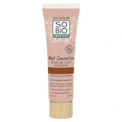 Image de LÉA NATURE SO Bio étic Fond de teint matifiant certifié mat Sensation Noisette Unifie &amp; Matifie le Fini poudré Poudre Riz matifiante Vegan Made in France 30 ml