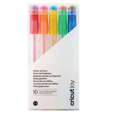 Image de Cricut Glitter Gel Pen Set Arc en Ciel Point Fin 0,8 mm 10 Pack pour Une Utilisation Joy, Multi, Pièces, 2009964