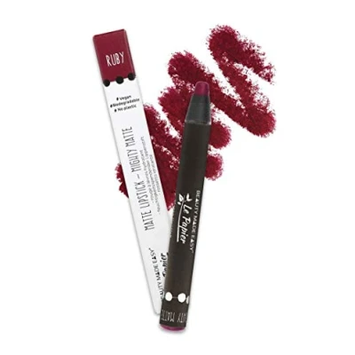 Image de Beauty Made Easy Le Papier Matte lipstick Mighty RUBY. Plastic Free, Vegan, Biodegradable, 6g