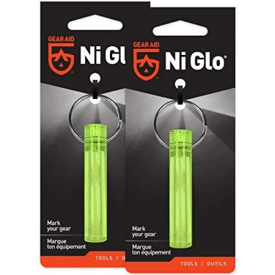 Image de Gear Aid Ni Glo Porte clés lumineux unisexe de 5,1 cm pour camping, plongée sous marine et pêche nuit, jaune,