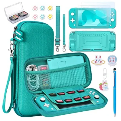 Image de innoAura Étui Switch Lite Accessoires pour NS 17 en 1 avec Etui de Transport Lite, Jeu Switch, Protection d&#039;Ecran Support (Turquoise)