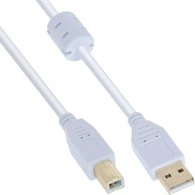 Image de InLine 34550W, 10 m, USB A, B, 2.0, Mâle Mâle, Blanc