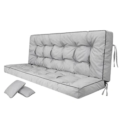 Image de Coussin pour Palette, extérieur, balancelle, Banc de Jardin, avec Dossier. Imperméable et qualité supérieure M, Largeur d&#039;assise : 120 cm