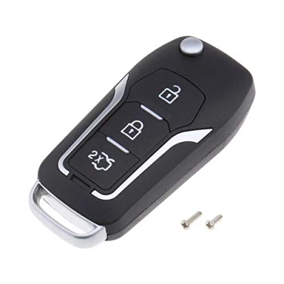 Image de Be In Your Mind Coque de Remplacement pour Clé Pliante à Distance Voiture 3 Boutons HU101 Vierge Compatible Fiesta ocus avec vis