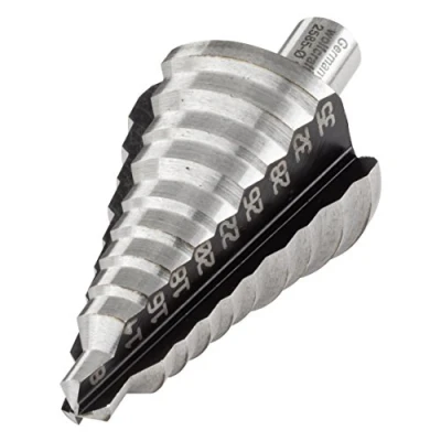 Image de wolfcraft 2585000 1 Foret Étagé Diamètres Graduels Ø 8 14 16 18 20 22 26 28 32 35 Mm, Hss, Queue 10 avec Pointe D&#039;amorçage 3 Tranchants, Longueur Utile 52,5 Mm
