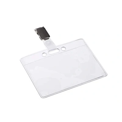 Image de EUROPEL ID Porte Badges avec clips et Etui d&#039;insertion de cartes (lot 24) d&#039;identité horizontal pour écoles, collèges, bureaux événements d&#039;entreprise 90 x 60 mm
