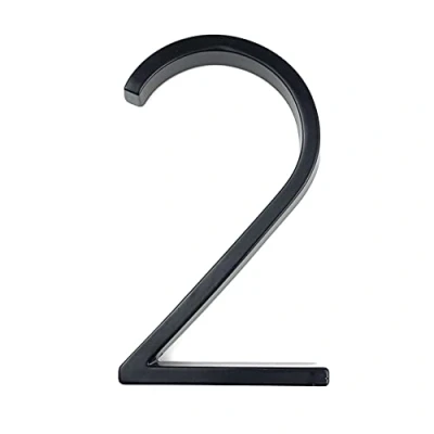 Image de WABTU Numéro Maison 125mm de la Flottante Lettres Big Modern Poor Alphabet Accueil Extérieur 5 in.Black Numéros Adresse Plaque Dash Slash Signe # 0 9 Numero Design (Color : 2)