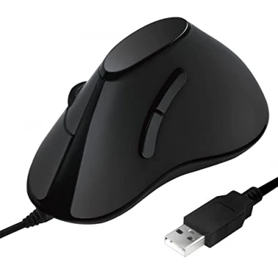 Image de Souris verticale LogiLink Ergonomic Vertical 5 boutons USB Noir