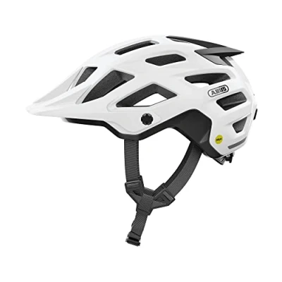 Image de ABUS MTB Helm Moventor 2.0 MIPS Casque de vélo avec protection contre les chocs pour l&#039;utilisation tout terrain All Mountain, unisexe Blanc brillant, taille S