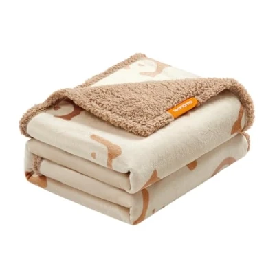 Image de Feandrea Couverture Chien Hydrofuge, Tissu Polaire et Flanelle, pour Grand Géant, Chat, 203 x 152 cm, Taille XXL, Lavable en Machine, Réversible, Protection Canapé, Lit, Beige PPB080K01