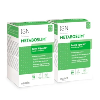 Image de ISN Ineldea Santé Naturelle Metaboslim Complément alimentaire Extrait synergisé de plantes Favorise la perte poids Lot 2 produits