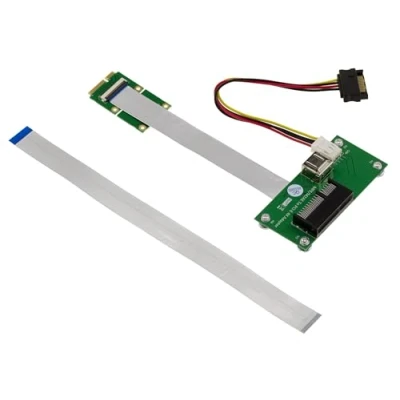 Image de KALEA INFORMATIQUE Adaptateur Riser PCIe x4 vers miniPCIe avec Nappe blindée 15cm ou 25cm pour Monter Une Carte PCI Express 4X sur Un Port Mini
