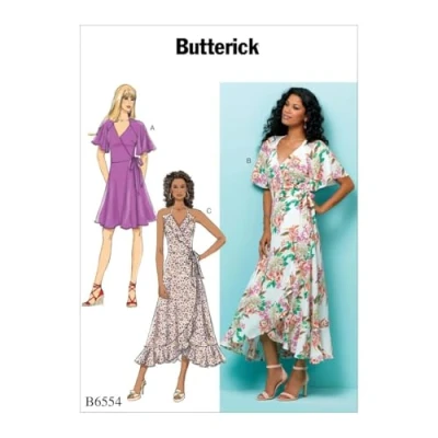 Image de Butterick Patterns 6554 Patrons de robes en tissu Multicolore 17 x 0,5 22 cm