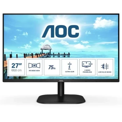 Image de AOC Écran 27B2H 68 cm (27 pouces) (VGA, HDMI, résolution 1920 x 1080, 75 Hz, temps de réponse 5 ms) noir