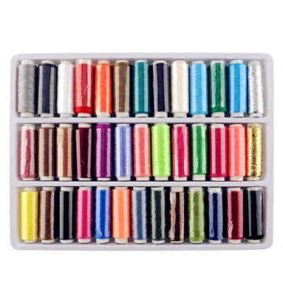 Image de byou Fils à Coudre,Fils Broder 39 pièces Multicolore Bobine de en Polyester avec Film pour Broderie et Travaux d&#039;Aiguille Machine Coudre Couture la Main