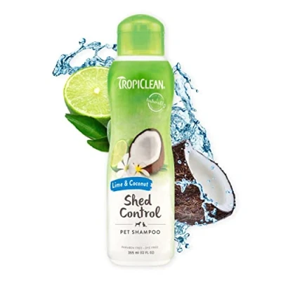 Image de TropiClean Dog Grooming Product Shampooing anti chute pour animaux de compagnie, à base d’ingrédients naturels Citron vert et noix coco, 355 ml
