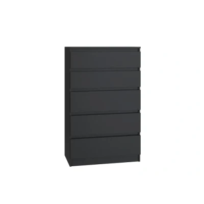 Image de CDF Commode Malwa M5 Couleur : Noir Armoire pour Documents, Petits Objets Idéal Salon, Chambre à Coucher, d&#039;enfant, et Bureau 5 tiroirs spacieux