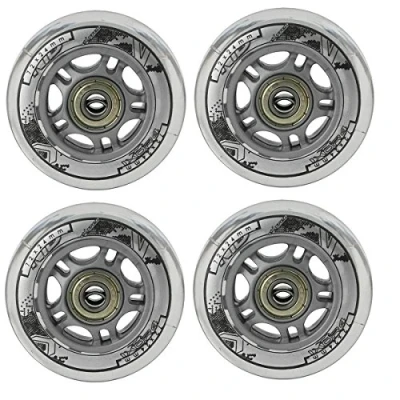 Image de Lot de 4 roues inline Pour patinage loisirs En polyuréthane 72 mm / 82A Avec 8 roulements ABEC7Nils