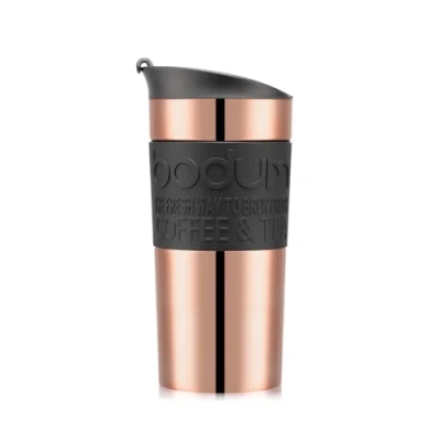 Image de BODUM 11068 18S TRAVEL Mug de voyage sous vide, 0,35 l, couvercle rabattable, cuivre