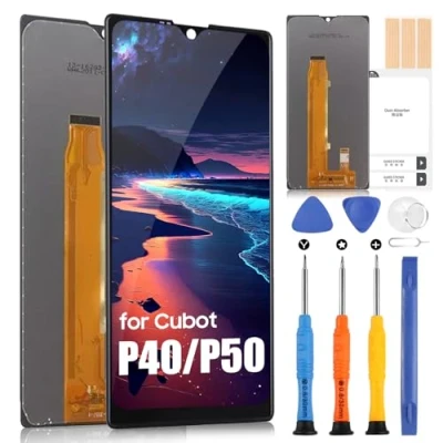Image de ARSSLY Écran LCD pour Cubot P40, P50 Tactile Digitizer Full Assembly Remplacement avec Réparation Kit (Noir)