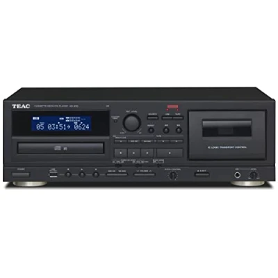 Image de Teac AD 850 SE Lecteur CD et Cassette avec Enregistrement Lecture USB (entrée Microphone, Effet écho, karaoké, Conversion numérique analogique) Noir