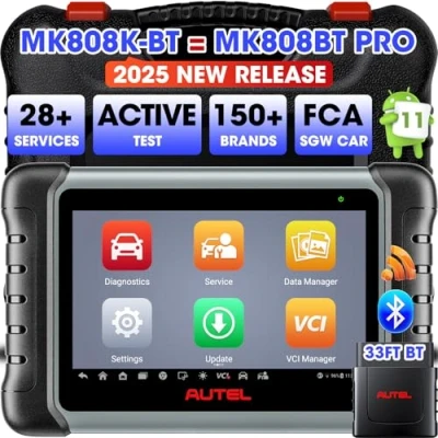 Image de Autel MaxiCOM MK808K BT Scanner: Android 11, Identique à MK808BT Pro, 2024 Mis Niveau MX808S/MK808S/MK808BT Valise Diagnostic Auto, Outil Analyse Contrôle Bidirectionnel, 28+Service,Test de Batterie