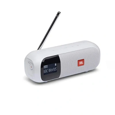 Image de JBL Tuner 2 Enceinte radio portable Haut parleur Bluetooth avec FM et DAB Autonomie 12 hrs Blanc