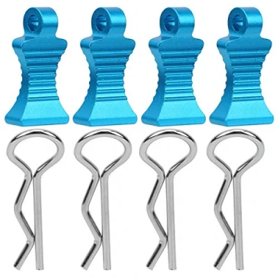 Image de Drfeify Broche de Clips Coque carrosserie RC, 1/10 Voiture RC en Alliage d&#039;aluminium Type R Accessoire Rechange(Bleu)