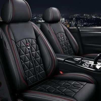 Image de Chifeng Lot de 2 housses siège voiture universelles en cuir synthétique imperméables pour Audi A1 8X1 8XK A3 8P 8V 8L Sportback A4 8K2 b8 b6 b7 A6 Q3 Q5 Q7 SQ5