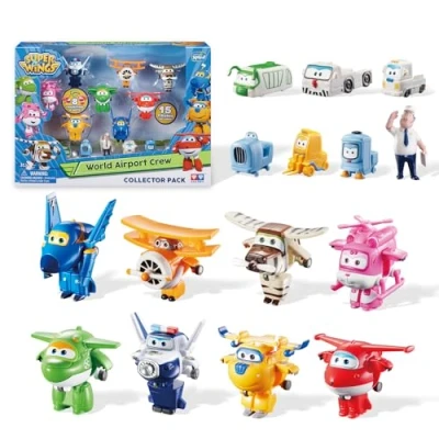 Image de Super Wings Transform a bots Les Avions de Ligne du Monde, Série 2, (Pack 15 figurines 5 cm),Jouet Enfant 2 3 4 6 7 8 Ans Garcon Fille
