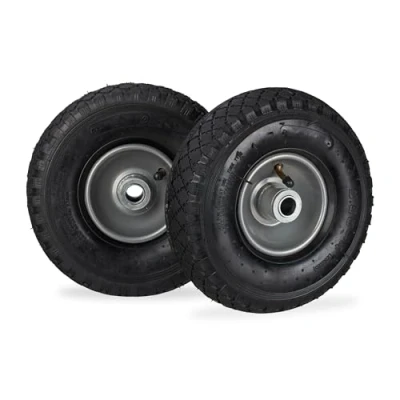 Image de Relaxdays roue de diable brouette set 2, rechange, caoutchouc 3.00 4, 100 kg, 260 x 85 mm, noir gris 10026065_957