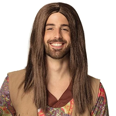 Image de Boland B.V. Perruque Hippie Marron Adulte Brun One Size