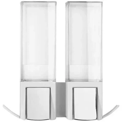 Image de Compactor Double distributeur de savon mural, Blanc, 22 x 7,5 H 20 cm, RAN9655