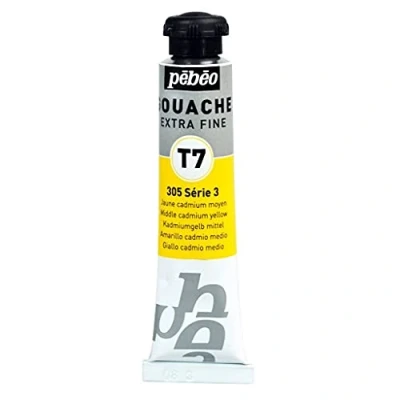 Image de Pébéo Peinture Gouache 1 Tube de 20 ml Jaune Cadmium Moyen 122 305