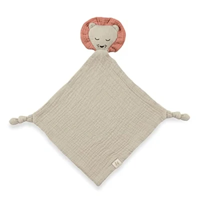 Image de hauck Doudou Bebe Cuddle N Play, Peluche Naissance en Mousseline, Mouchoir Éveil pour Fille et Garçons Lavable à 60C 25x25 cm Lion Beige