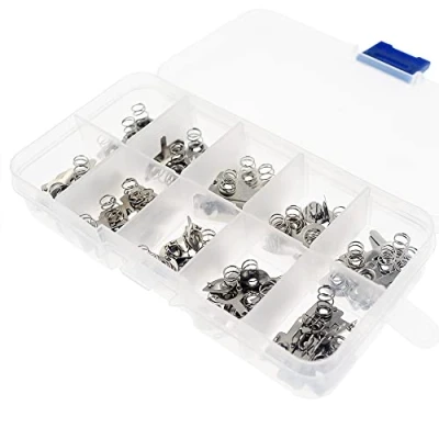 Image de 10 types de piles métalliques rechange plaque contact à ressort argent pour AA AAA par défaut